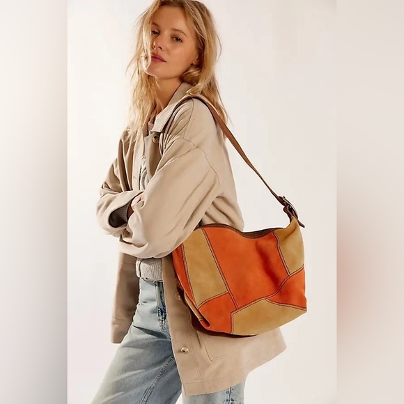NWT Free People Montage Suede Shoulder Bag ~Ochre~